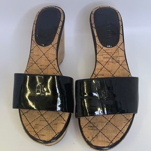 LRL cork wedge slip on size 71/2